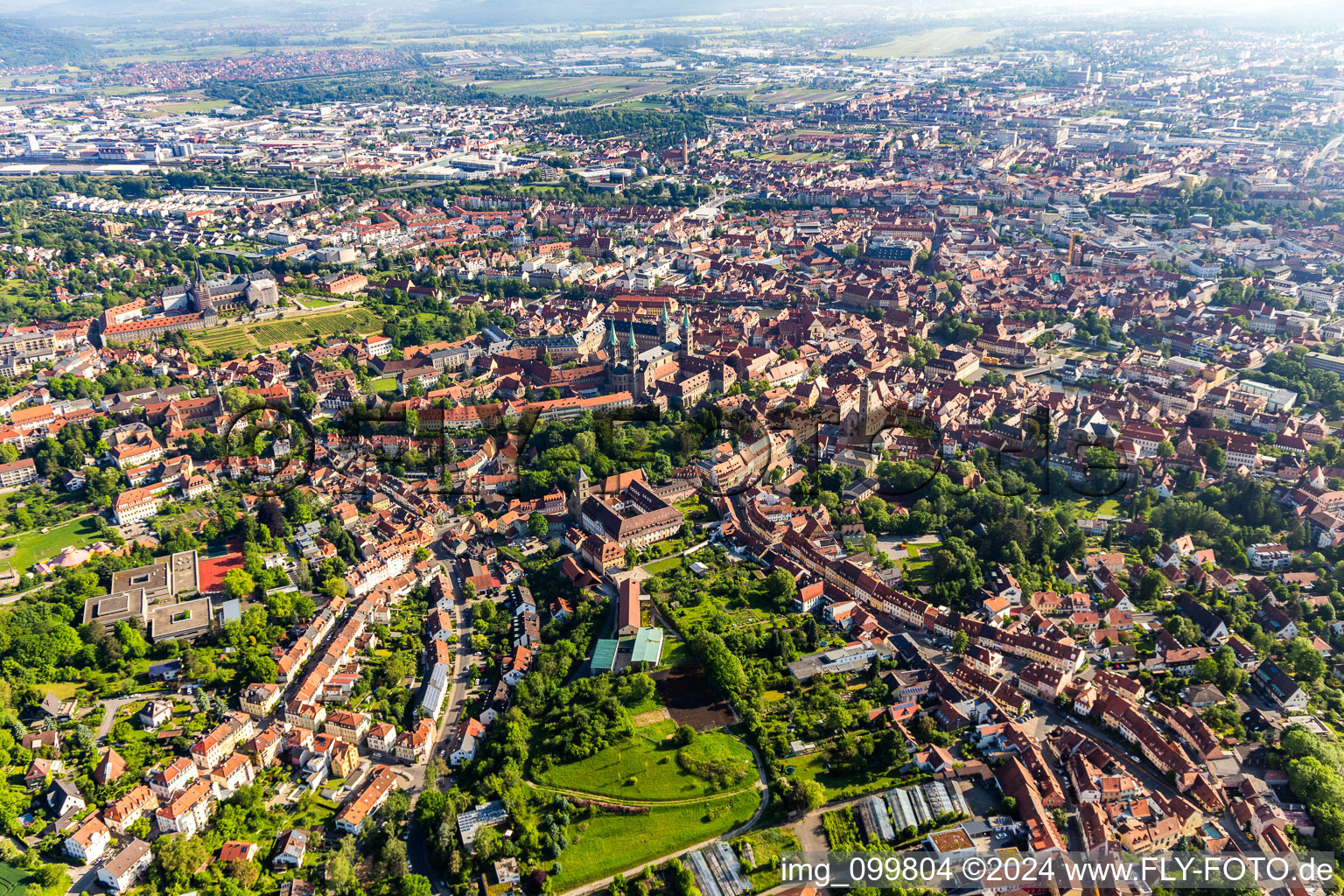 Vue aérienne de Vieille ville à Bamberg dans le département Bavière, Allemagne