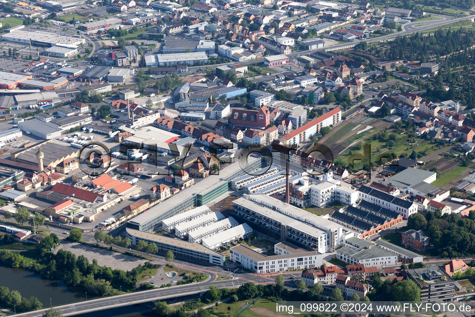 Vue aérienne de Barrage Margaret à Bamberg dans le département Bavière, Allemagne