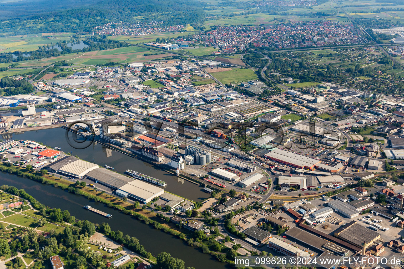 Vue aérienne de Hafenstr à Bamberg dans le département Bavière, Allemagne