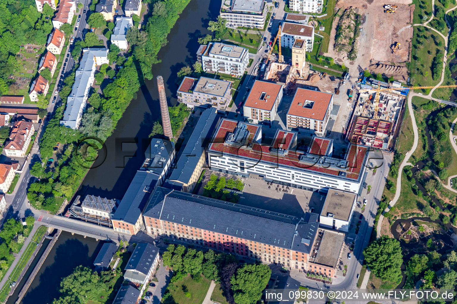 Vue aérienne de Faculté d'informatique de gestion et d'informatique appliquée de l'Université Bamberg An d. filage à Bamberg dans le département Bavière, Allemagne