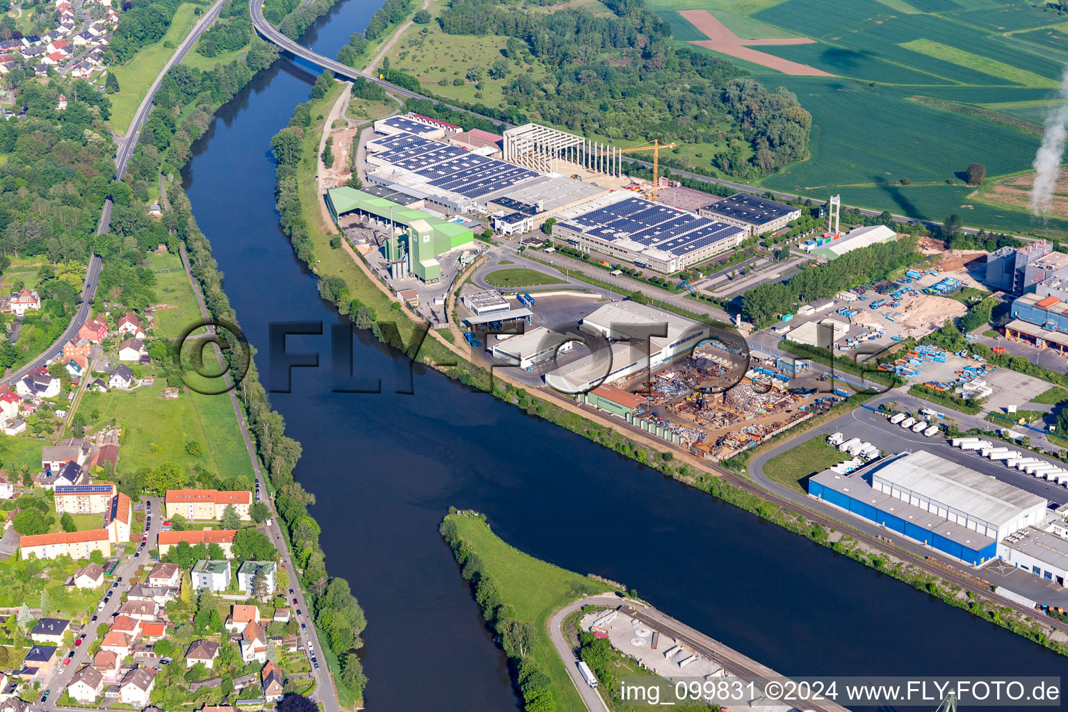 Vue aérienne de Port Regnitz Rheinstr à le quartier Gaustadt in Bamberg dans le département Bavière, Allemagne