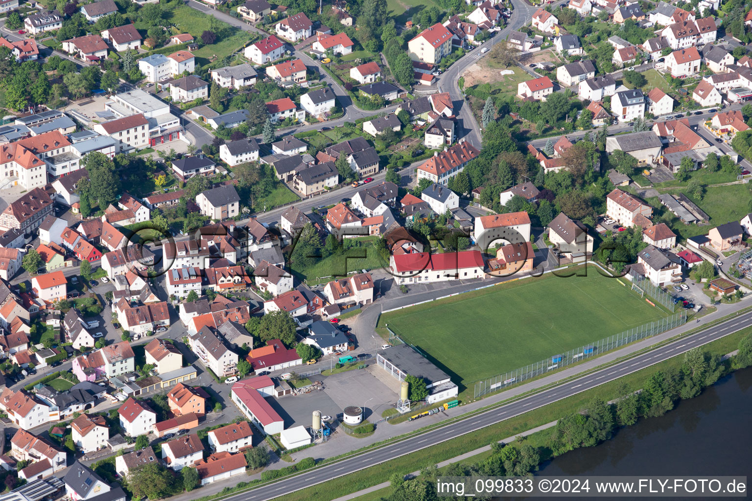 Vue oblique de Bischberg dans le département Bavière, Allemagne