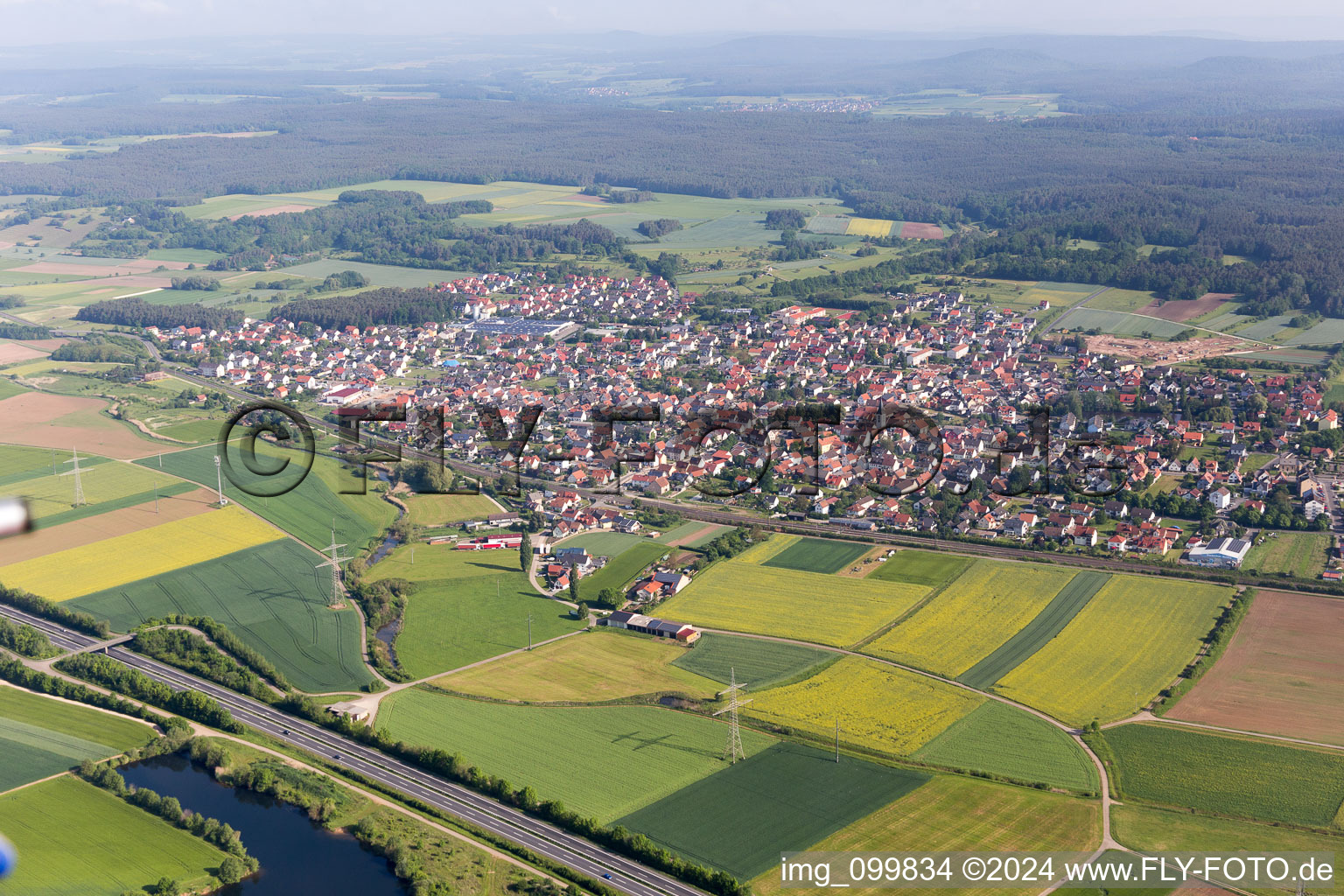 Bischberg dans le département Bavière, Allemagne d'en haut