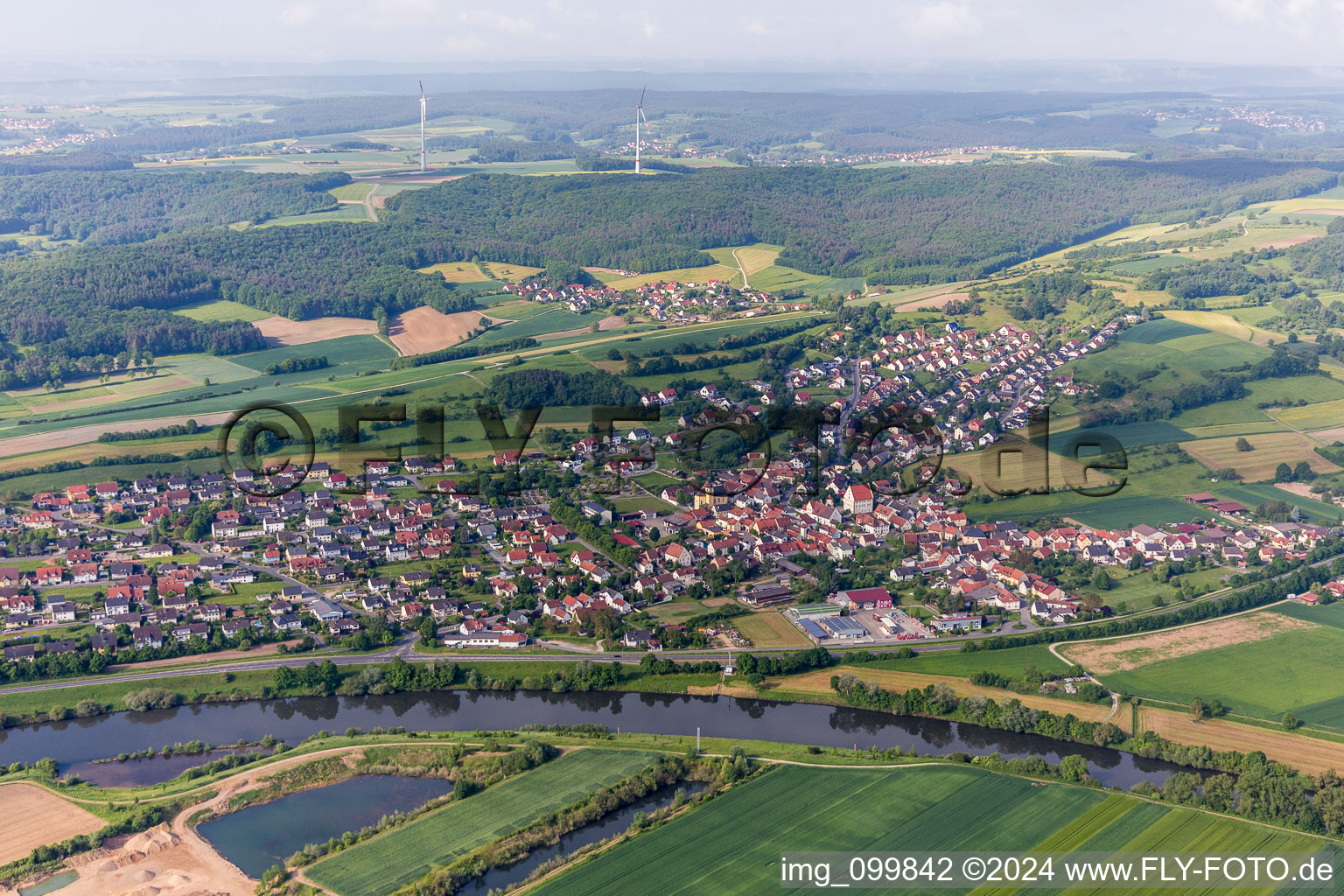 Photographie aérienne de Zones riveraines du Main à le quartier Trunstadt in Viereth-Trunstadt dans le département Bavière, Allemagne