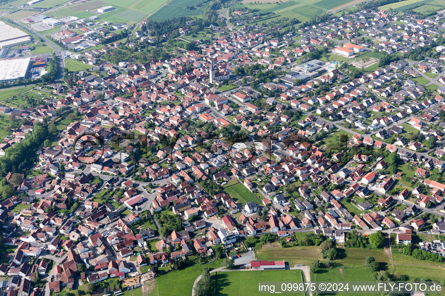 Vue aérienne de Augsfeld dans le département Bavière, Allemagne