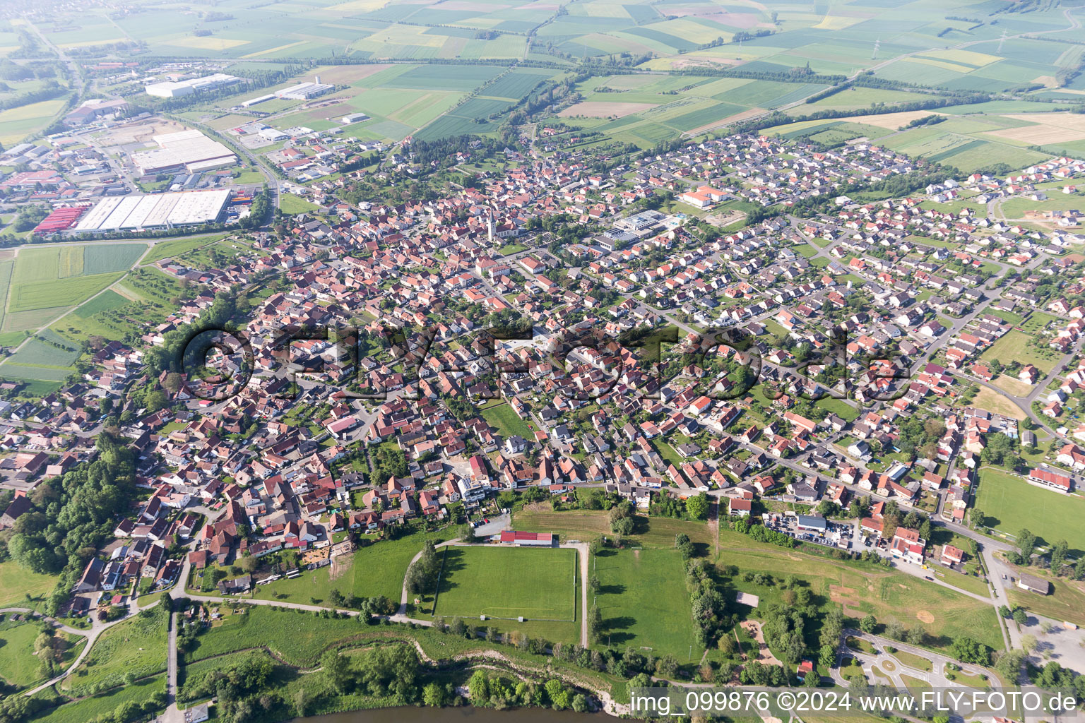 Vue aérienne de Augsfeld dans le département Bavière, Allemagne