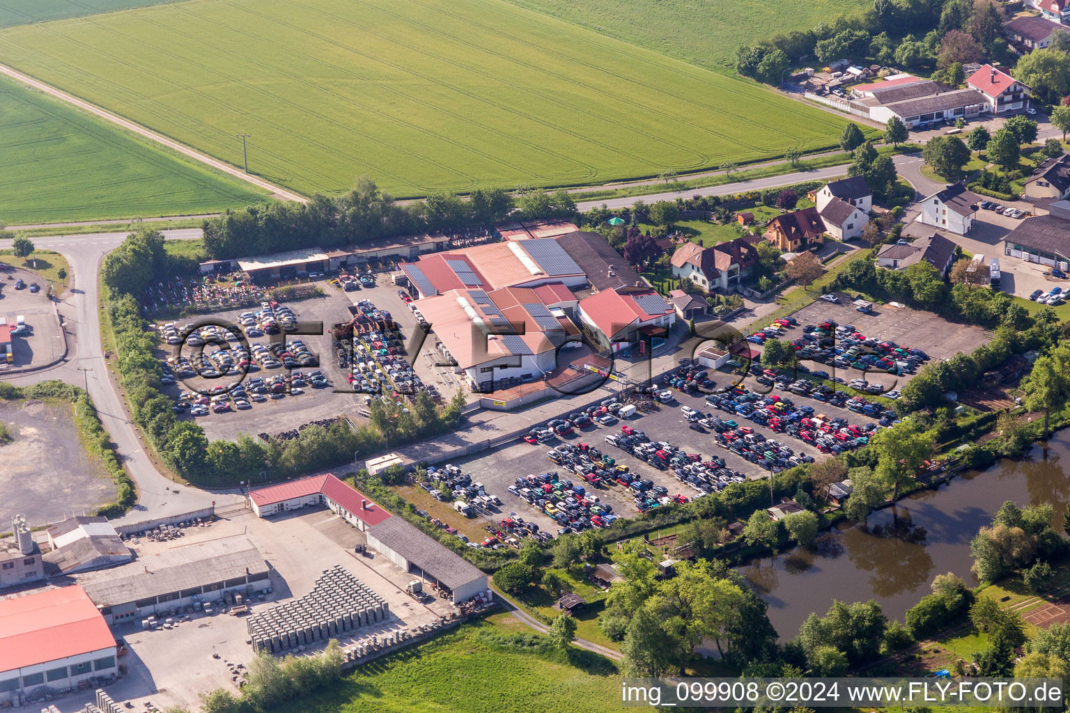 Vue aérienne de Concessionnaire automobile Auto Englert à Wonfurt dans le département Bavière, Allemagne