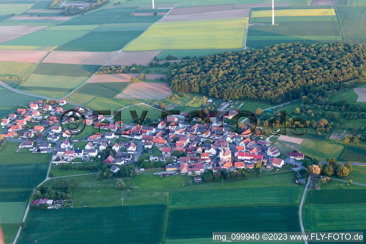 Vue aérienne de Kaisten dans le département Bavière, Allemagne