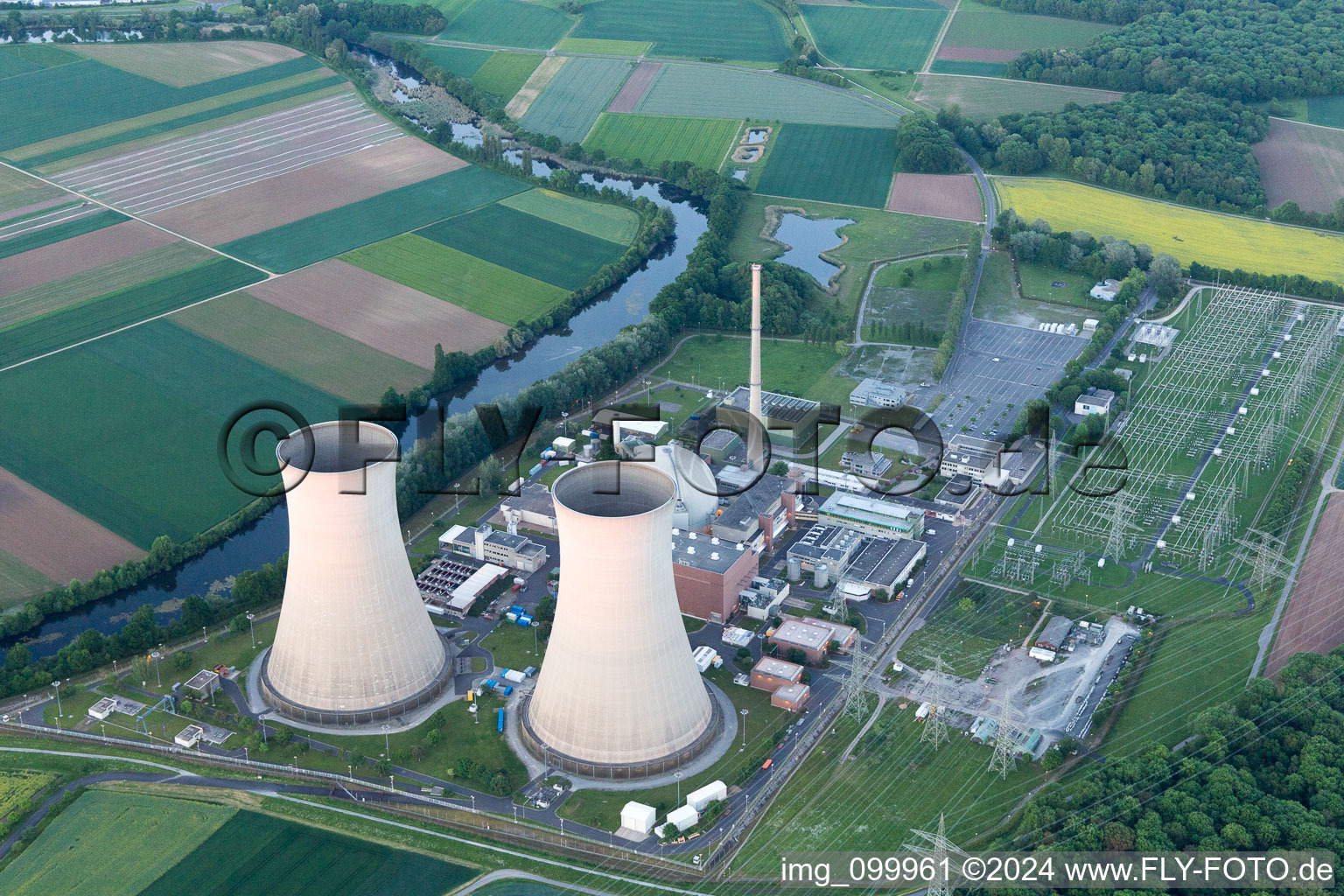 KKG à Grafenrheinfeld dans le département Bavière, Allemagne vue du ciel