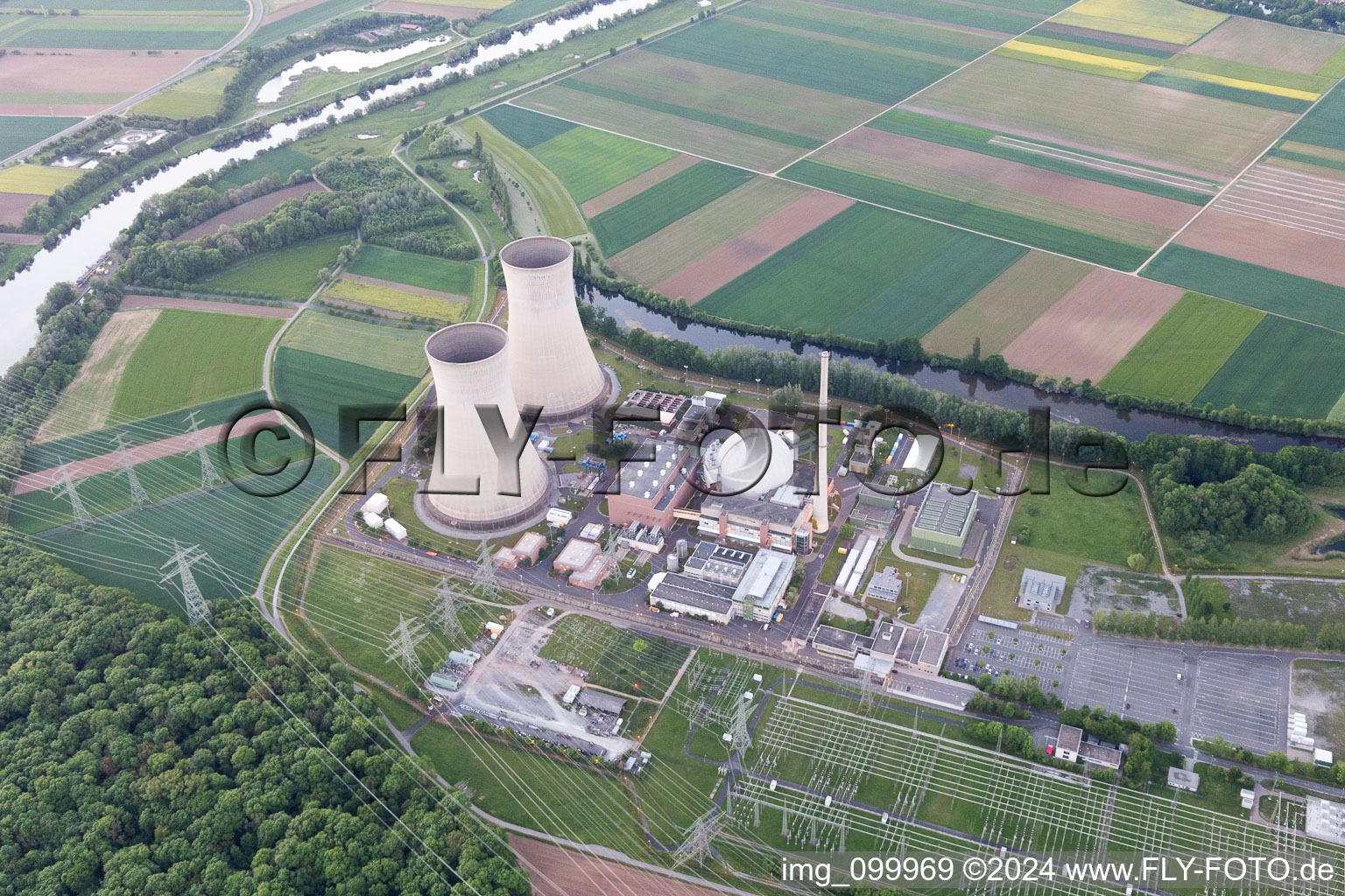 Photographie aérienne de KKG à Grafenrheinfeld dans le département Bavière, Allemagne