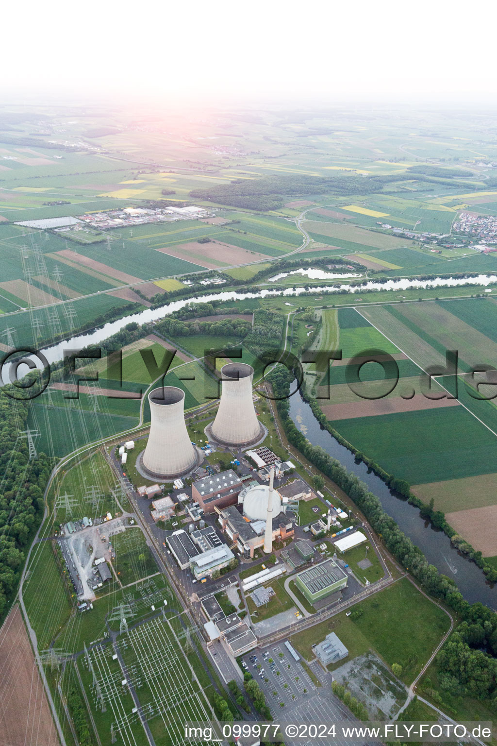 KKG à Grafenrheinfeld dans le département Bavière, Allemagne vue du ciel