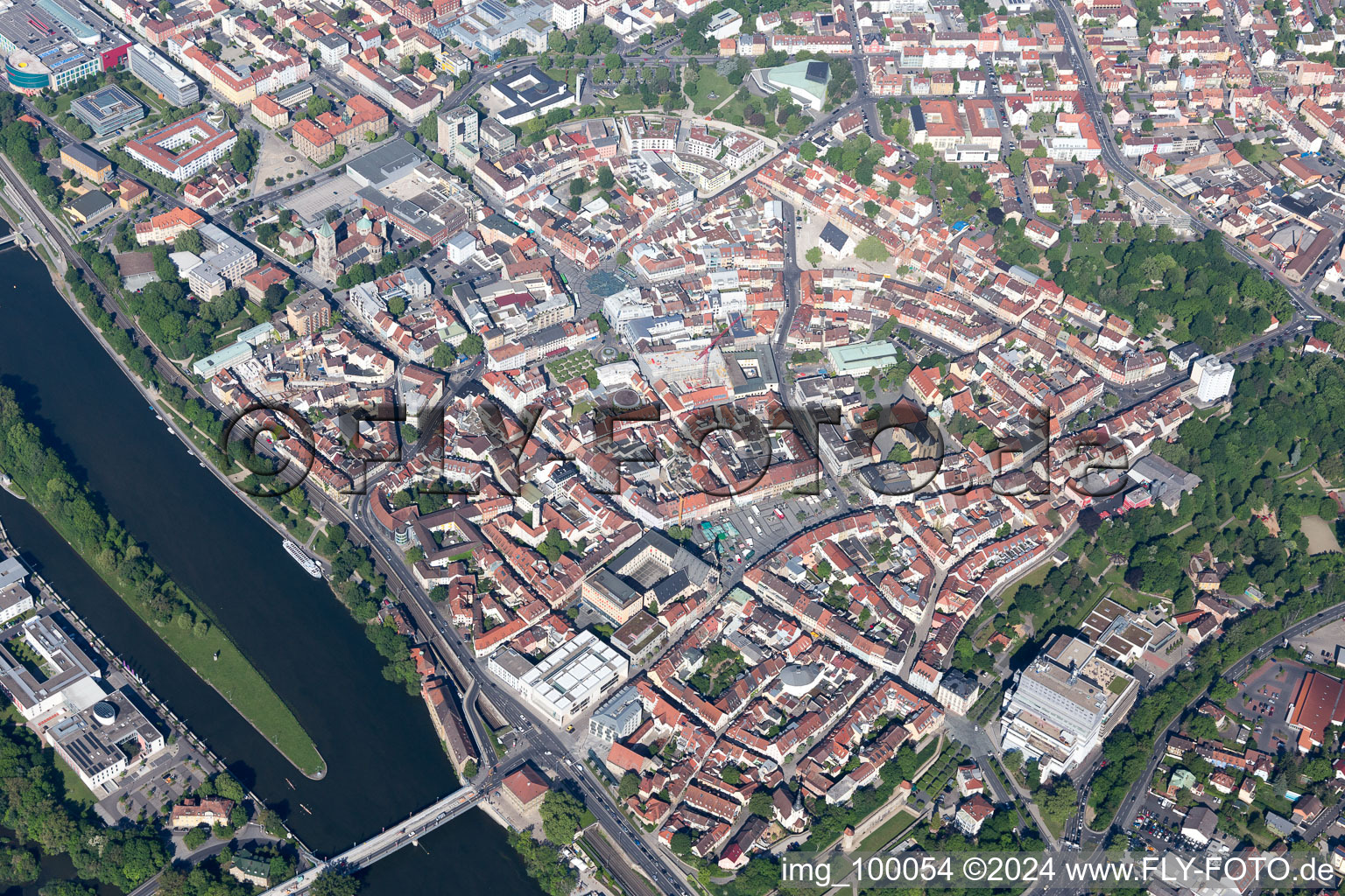 Vue aérienne de Schweinfurt dans le département Bavière, Allemagne