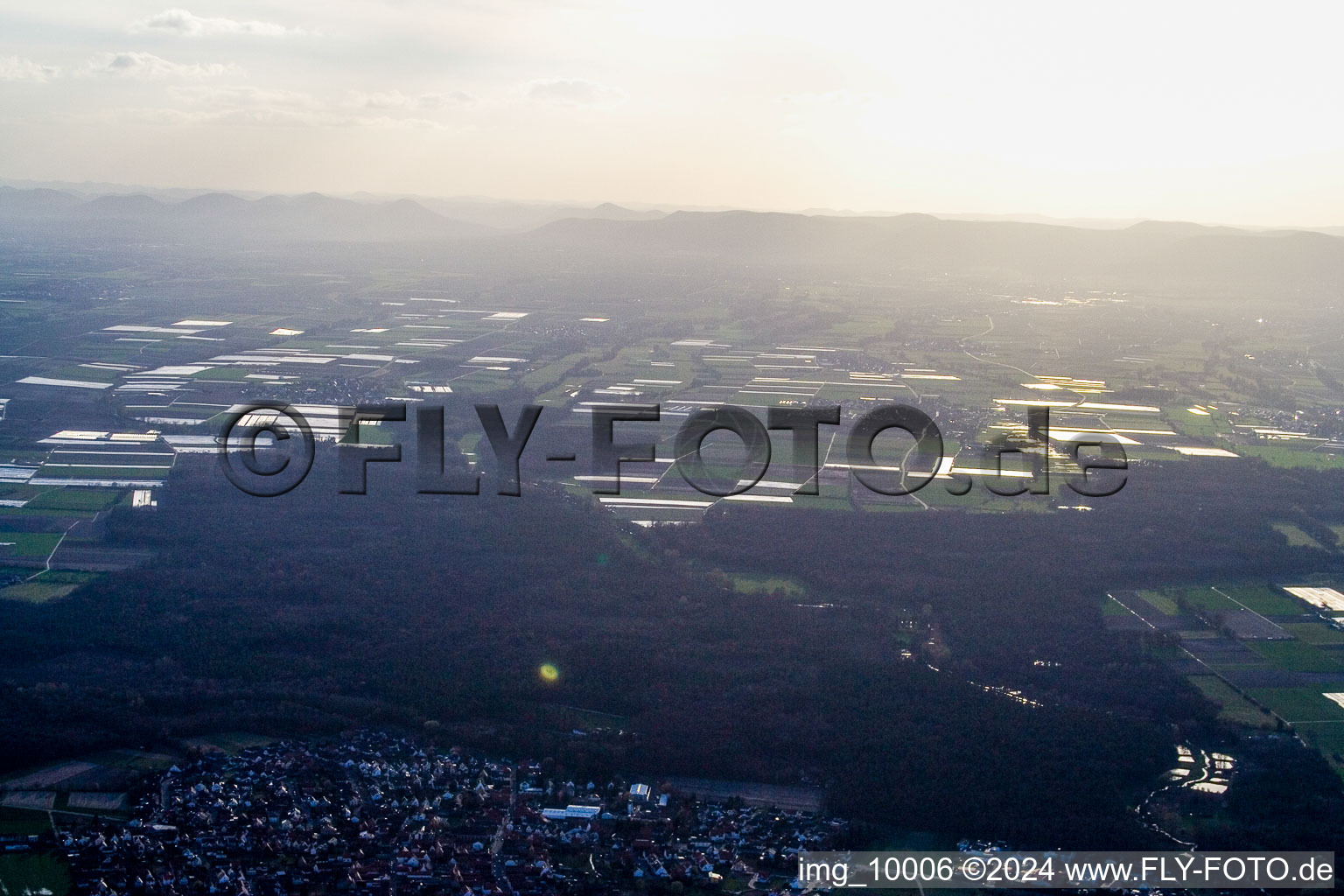 Dudenhofen dans le département Rhénanie-Palatinat, Allemagne depuis l'avion