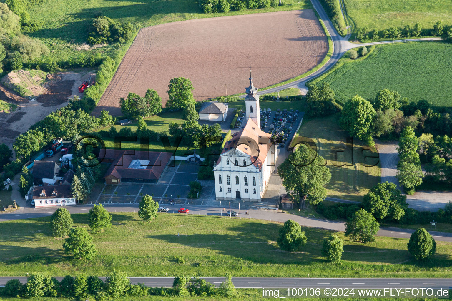 Vue aérienne de Sanctuaire à le quartier Limbach in Eltmann dans le département Bavière, Allemagne