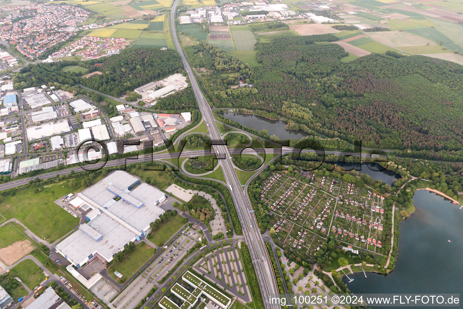 Vue aérienne de Schweinfurt dans le département Bavière, Allemagne