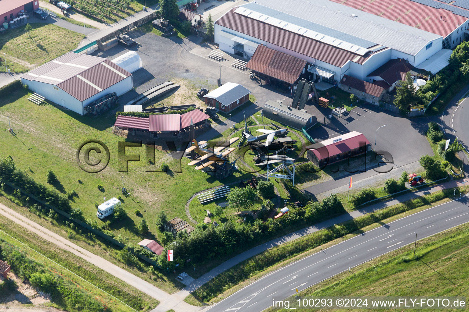 Musée militaire à le quartier Stammheim in Kolitzheim dans le département Bavière, Allemagne vue du ciel