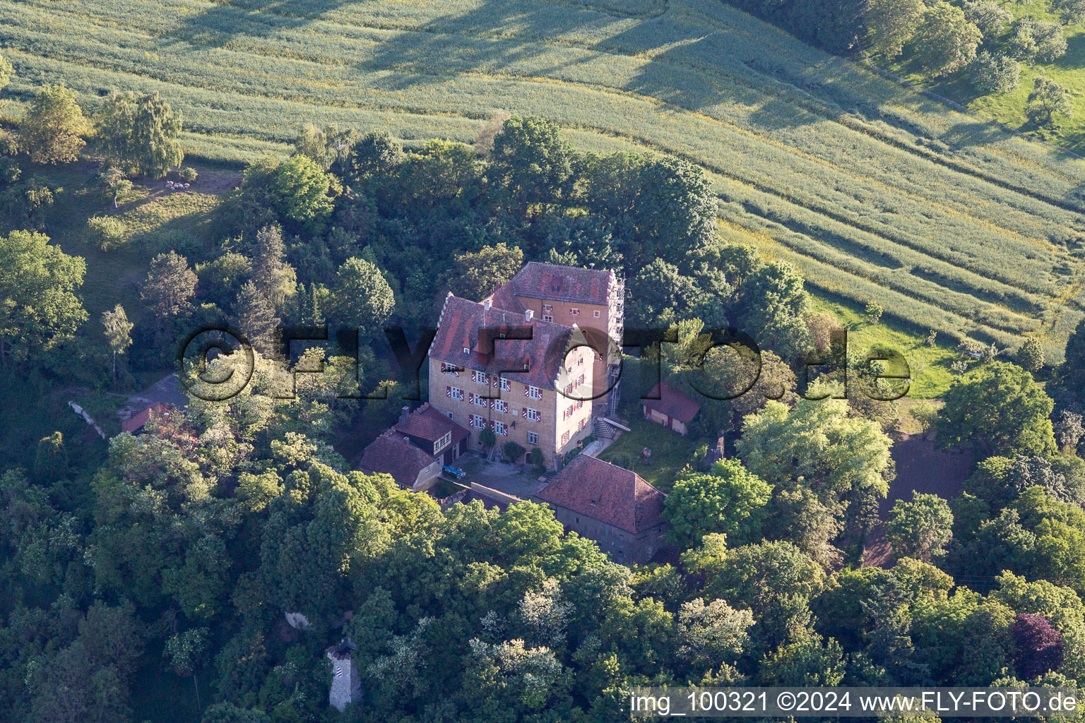 Vue d'oiseau de Wipfeld dans le département Bavière, Allemagne