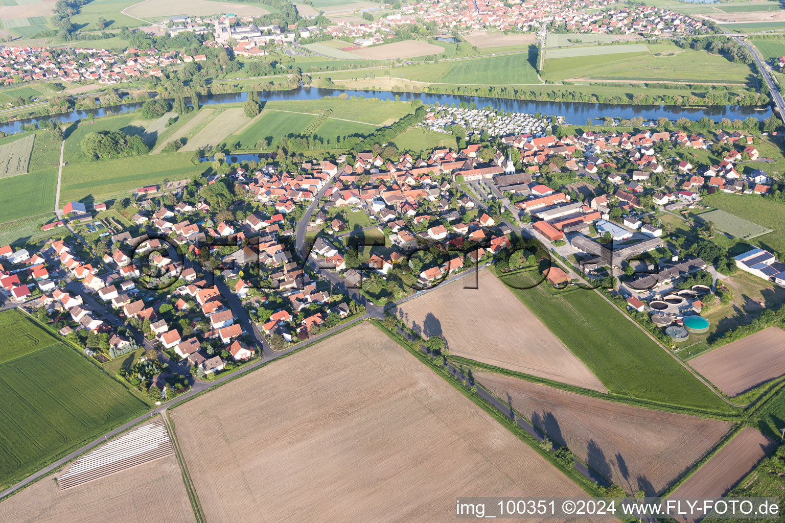 Vue aérienne de Quartier Schwarzenau in Schwarzach am Main dans le département Bavière, Allemagne