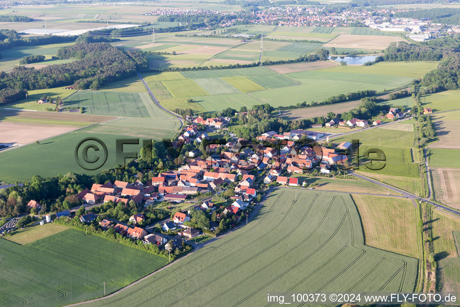 Vue aérienne de Quartier Feuerbach in Wiesentheid dans le département Bavière, Allemagne