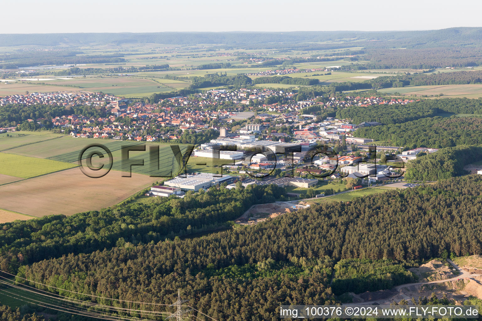 Vue aérienne de Wiesentheid dans le département Bavière, Allemagne