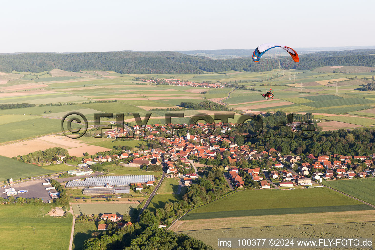 Vue aérienne de Rüdenhausen dans le département Bavière, Allemagne