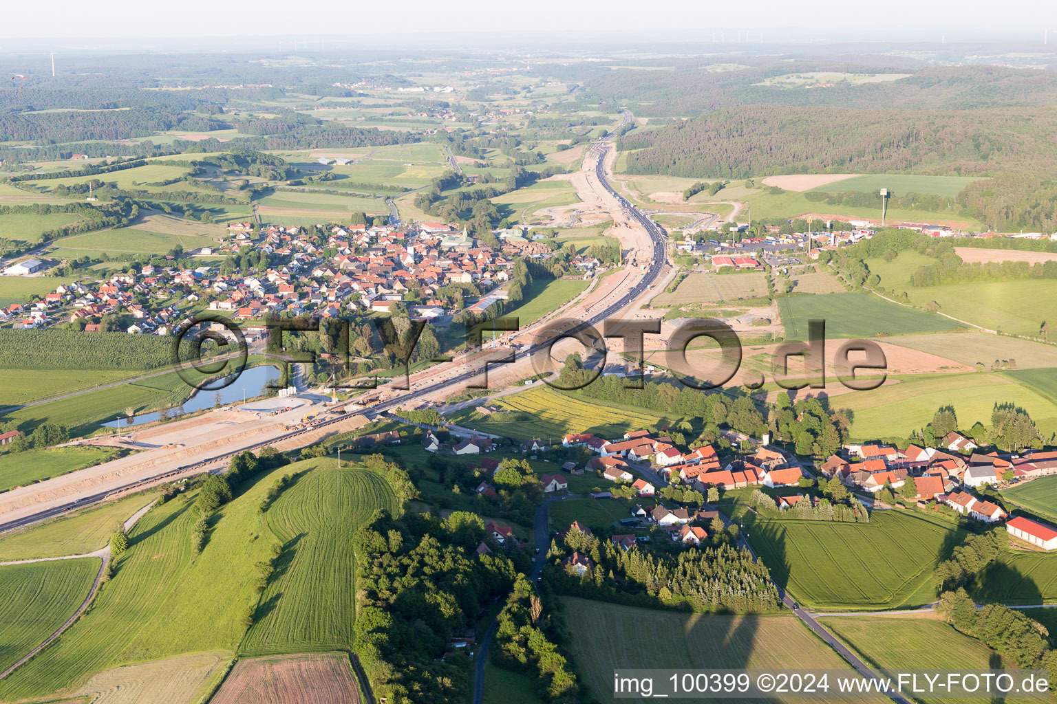 Vue aérienne de Geiselwind dans le département Bavière, Allemagne