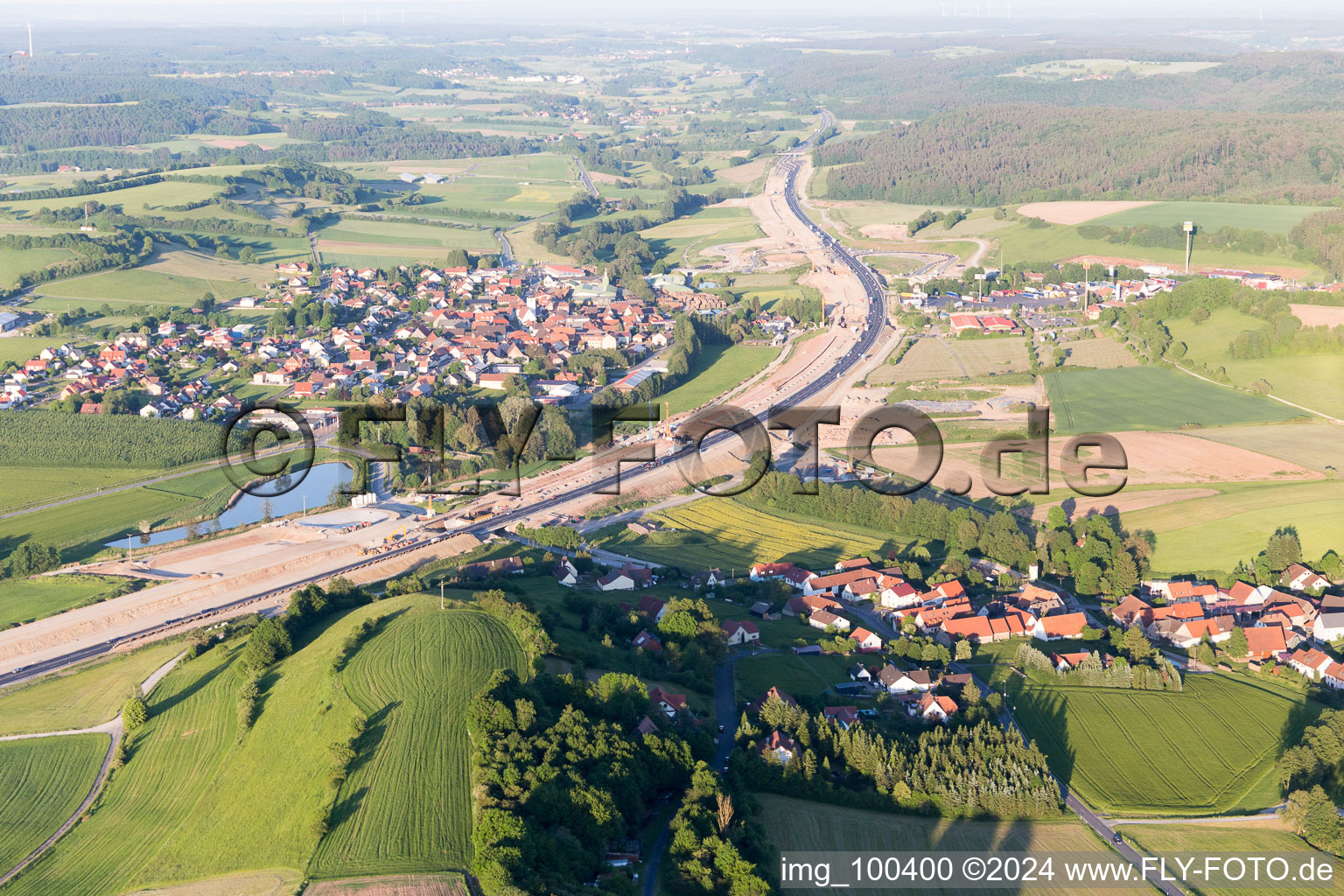 Vue aérienne de Geiselwind dans le département Bavière, Allemagne