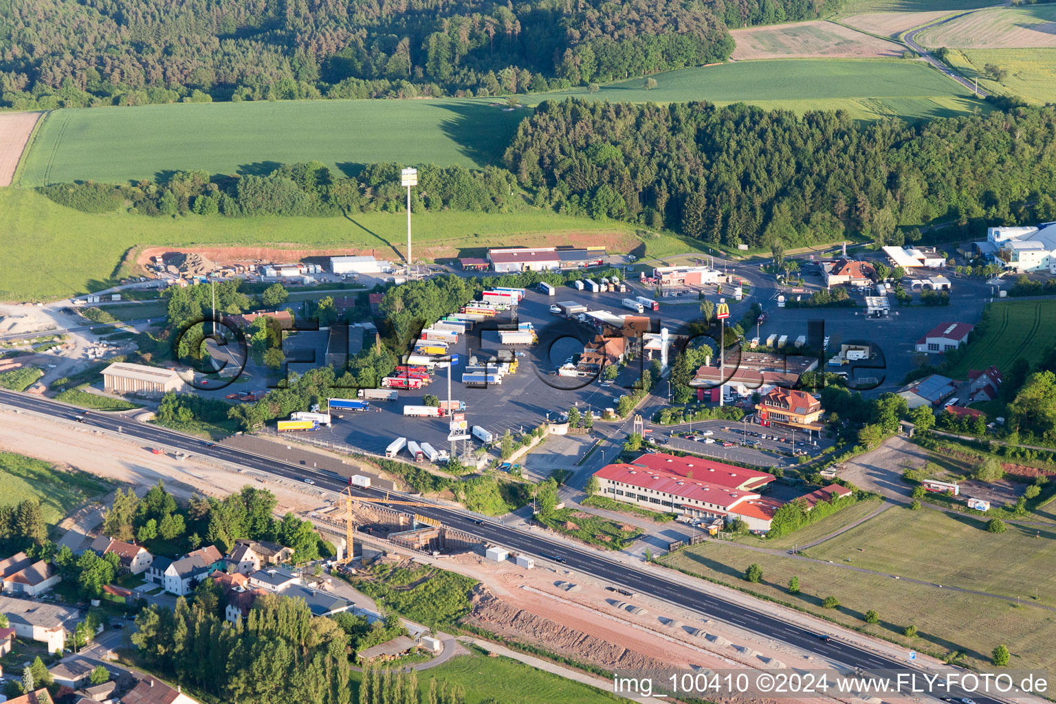 Geiselwind dans le département Bavière, Allemagne depuis l'avion