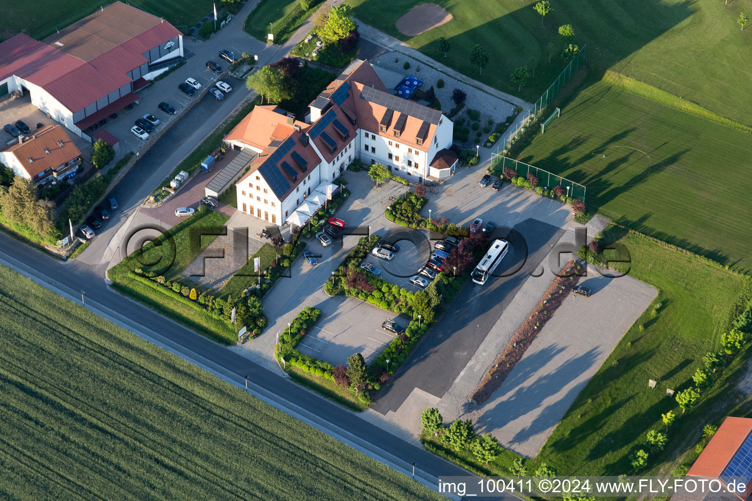 Vue d'oiseau de Geiselwind dans le département Bavière, Allemagne