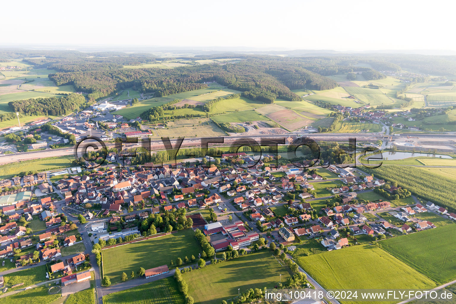 Enregistrement par drone de Geiselwind dans le département Bavière, Allemagne