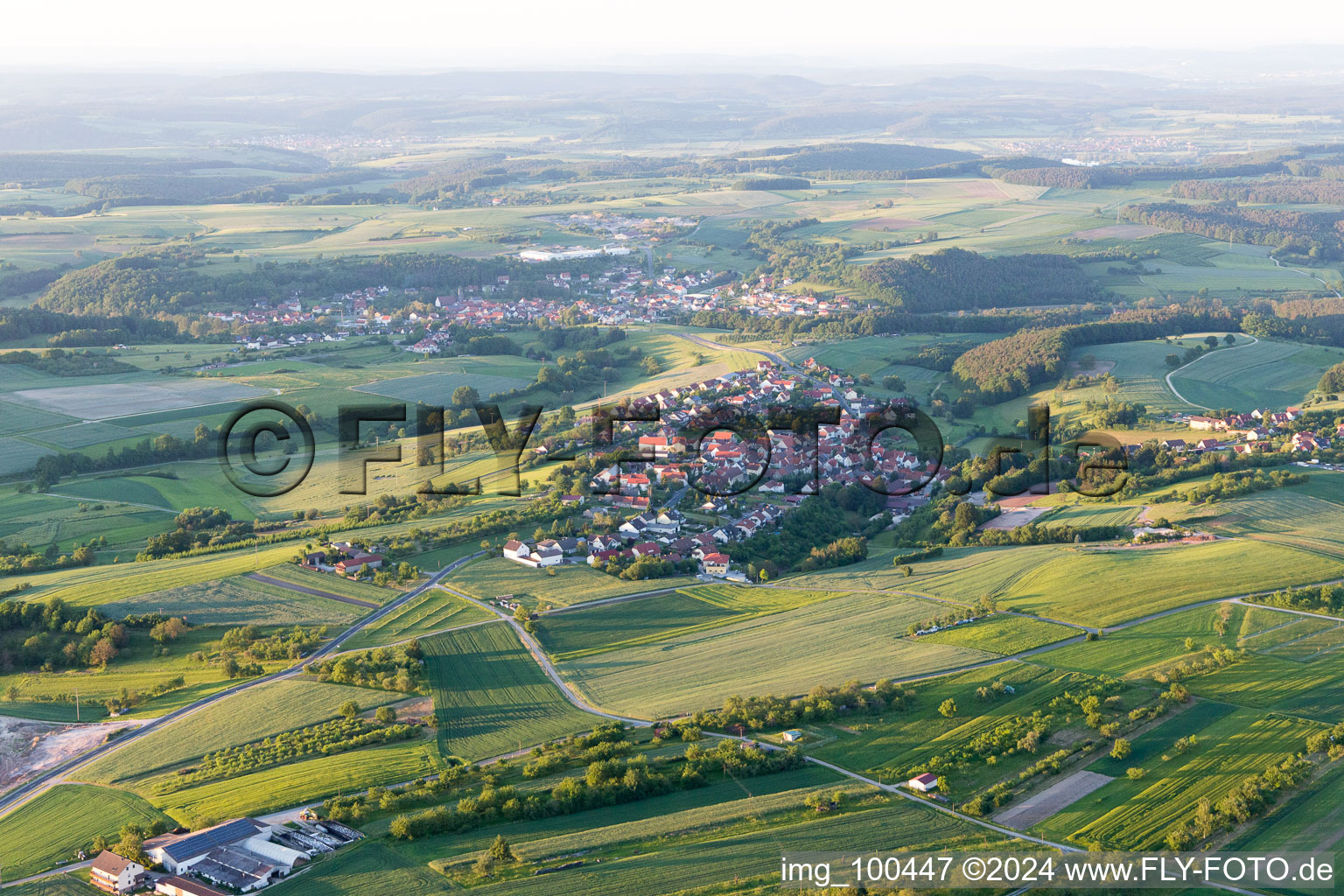 Vue aérienne de Dankenfeld dans le département Bavière, Allemagne