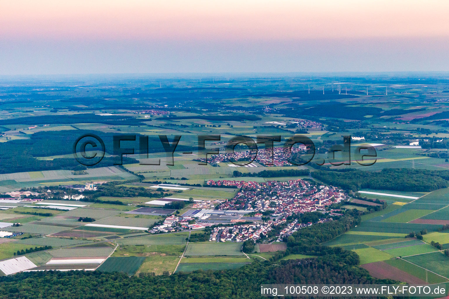 Photographie aérienne de Gochsheim dans le département Bavière, Allemagne