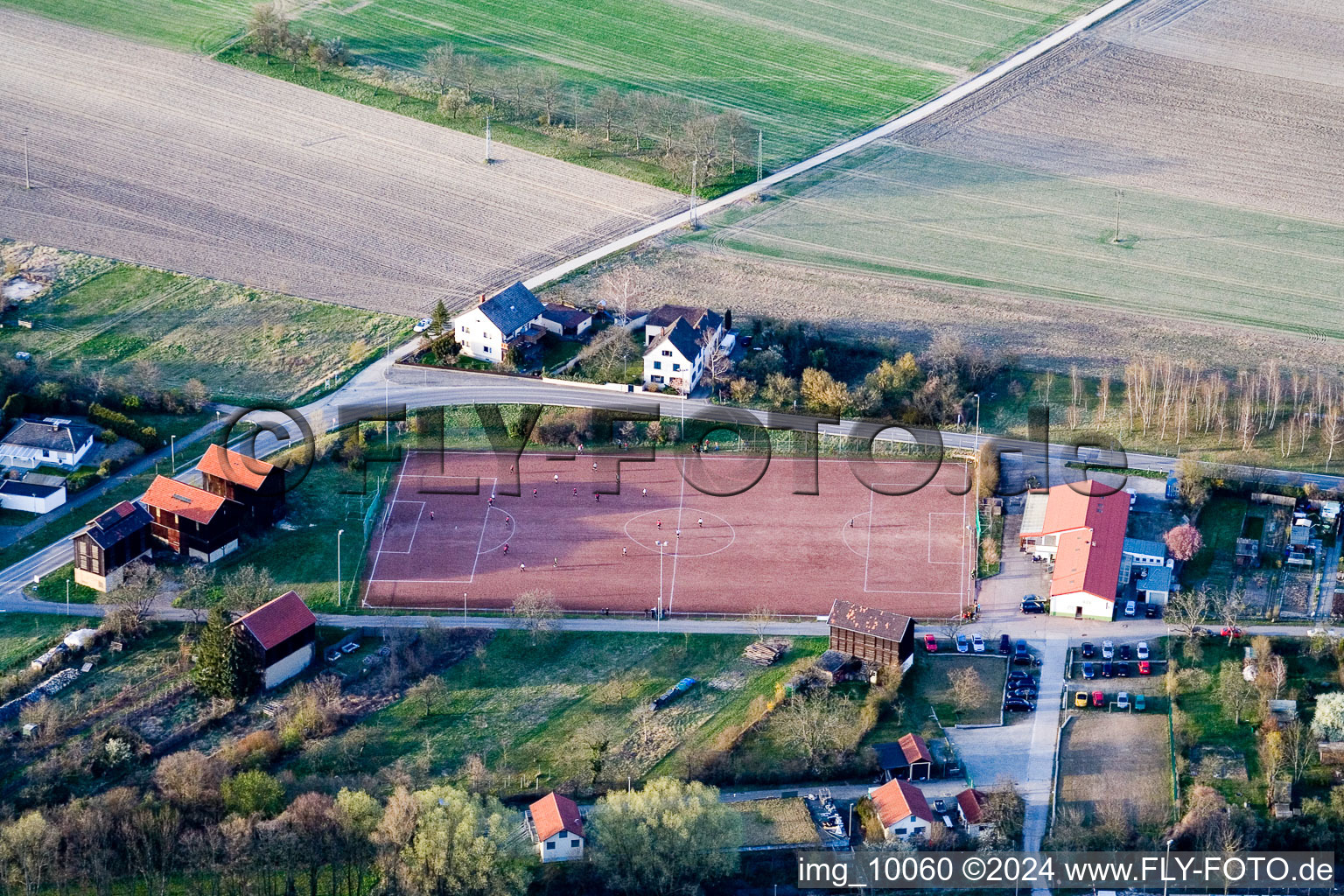 Waldsee dans le département Rhénanie-Palatinat, Allemagne depuis l'avion