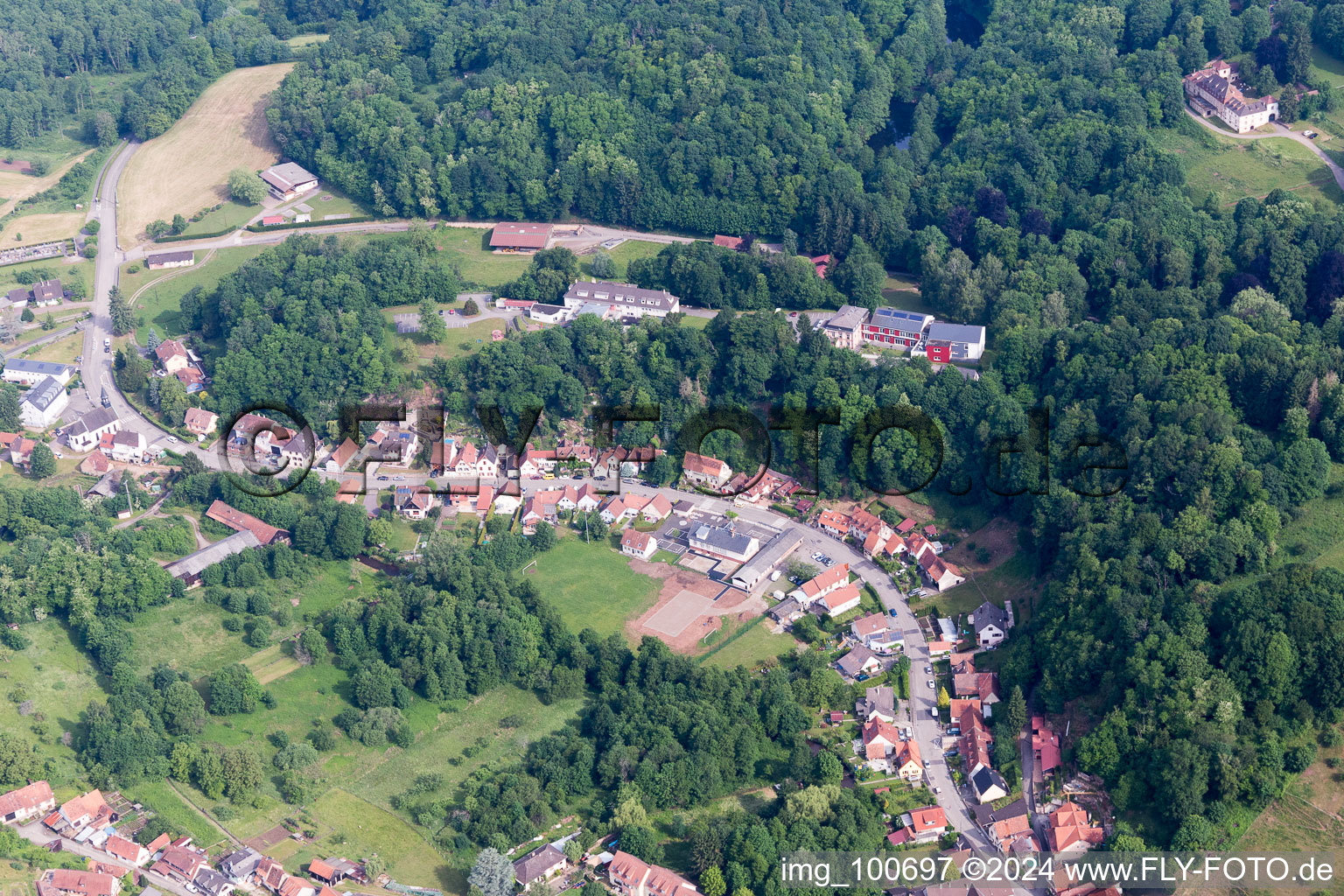 Vue oblique de Rott dans le département Bas Rhin, France