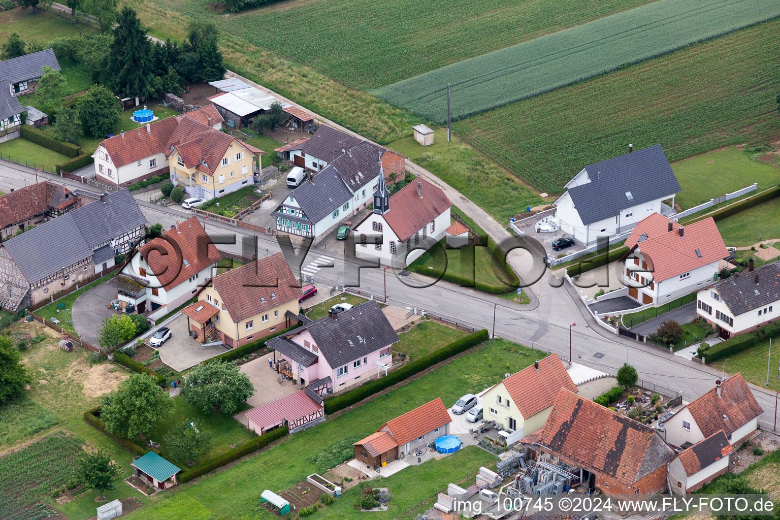 Schleithal dans le département Bas Rhin, France hors des airs