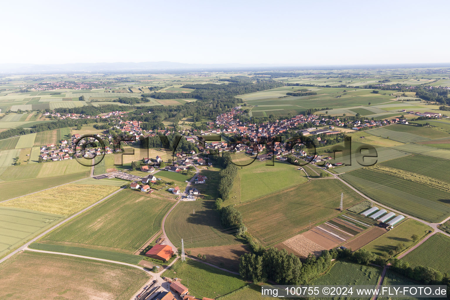 Riedseltz dans le département Bas Rhin, France vue du ciel