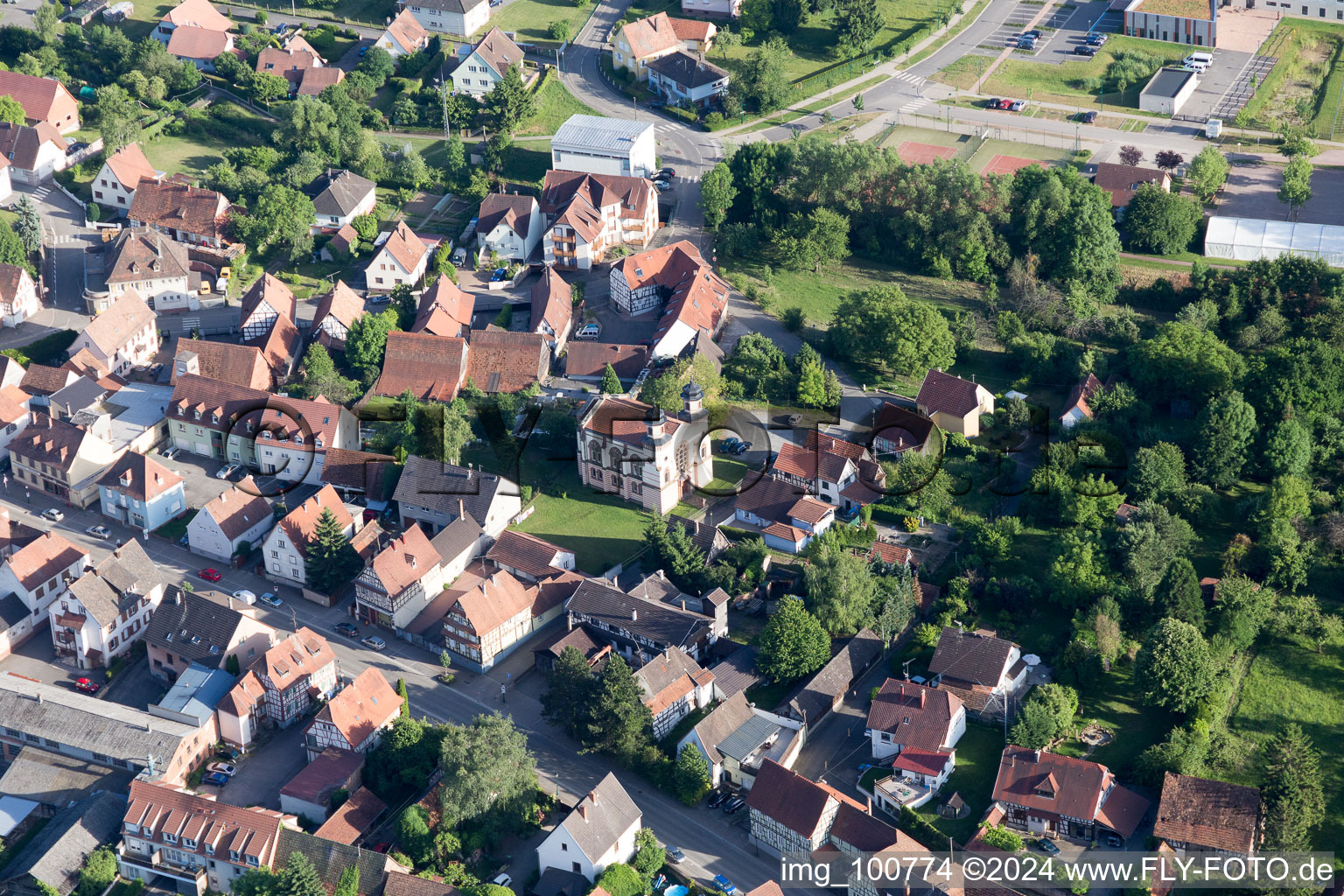 Soultz-sous-Forêts dans le département Bas Rhin, France d'en haut