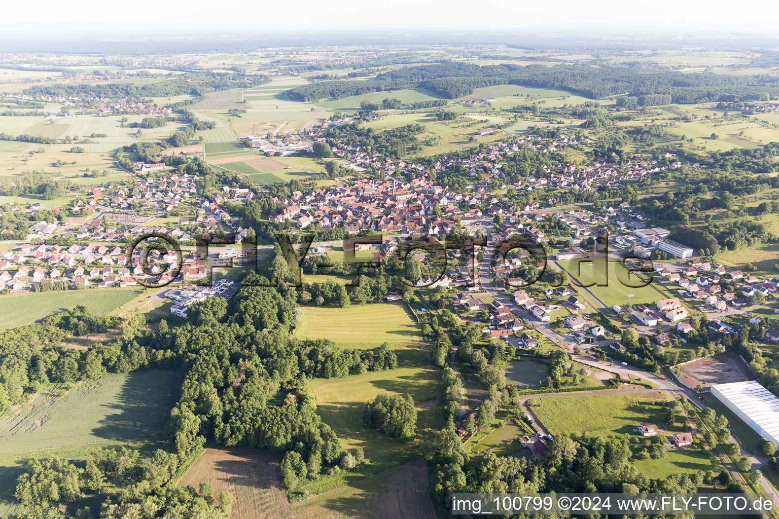 Photographie aérienne de Wœrth dans le département Bas Rhin, France