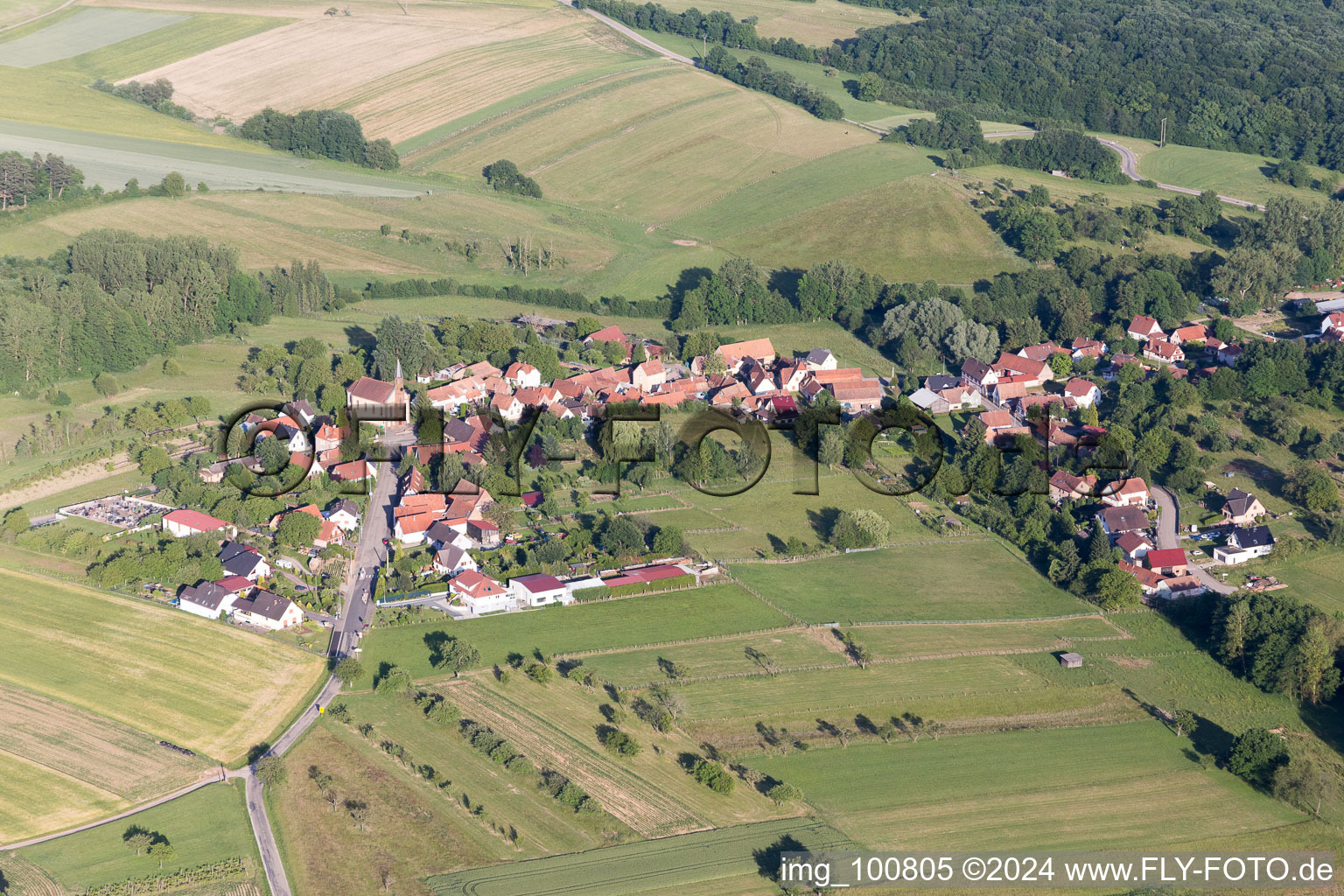 Image drone de Gundershoffen dans le département Bas Rhin, France