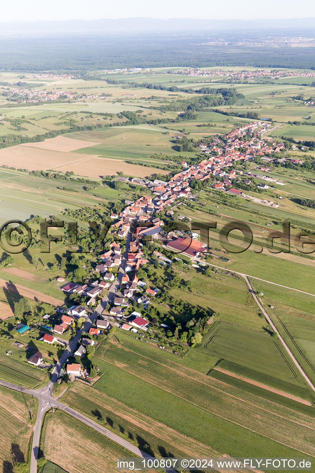 Forstheim dans le département Bas Rhin, France depuis l'avion