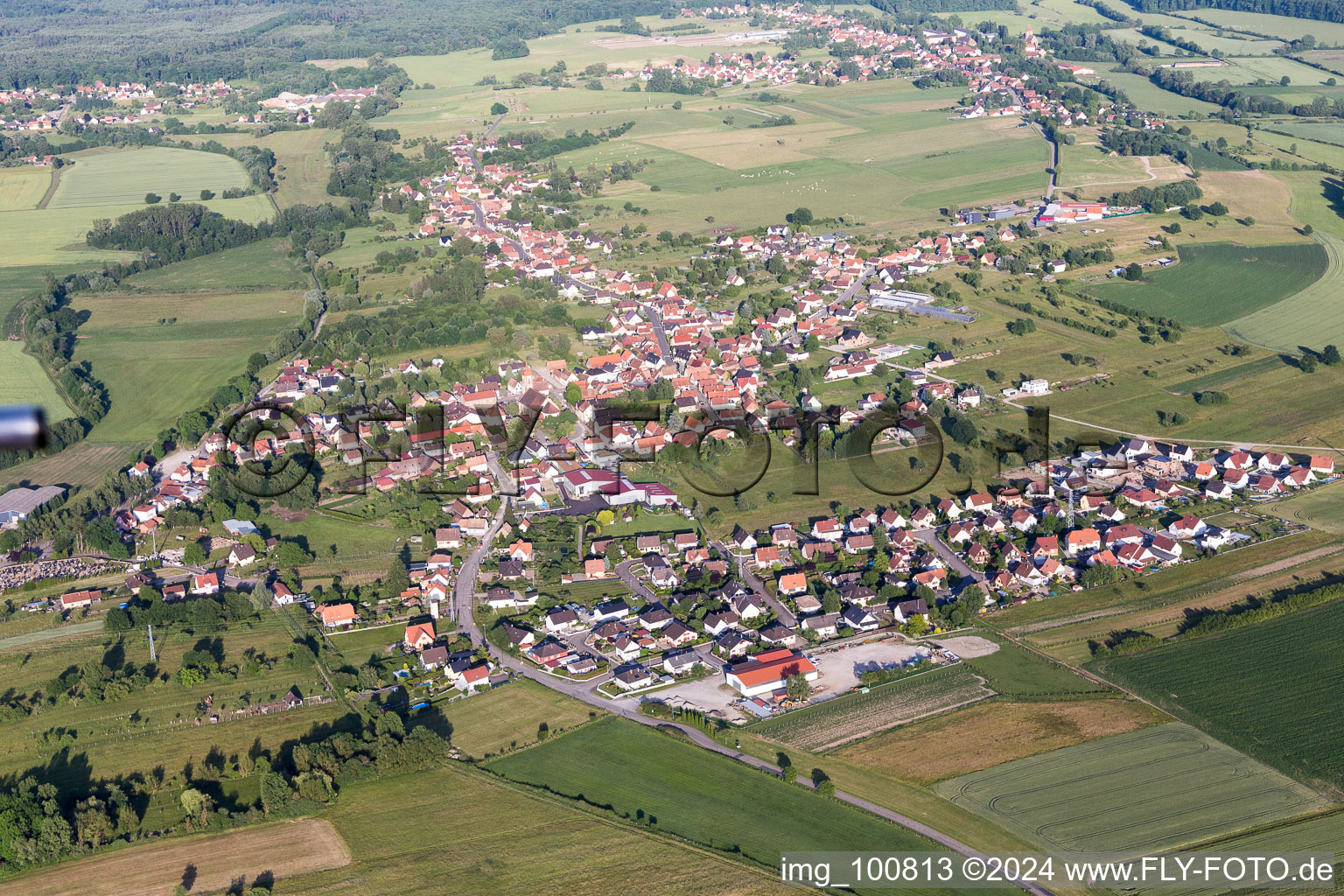 Photographie aérienne de Vue sur le village à Morsbronn-les-Bains dans le département Bas Rhin, France