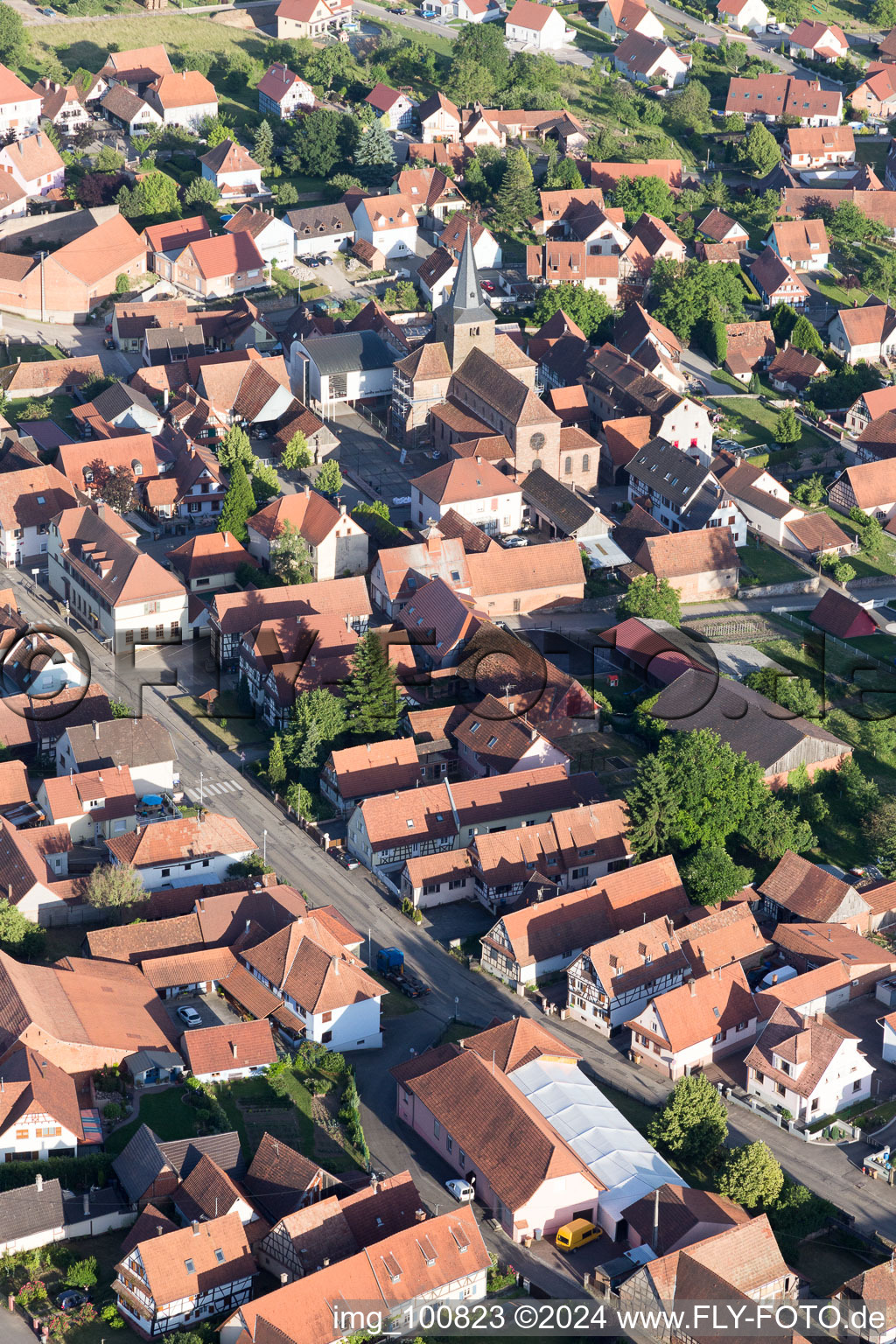 Surbourg dans le département Bas Rhin, France depuis l'avion