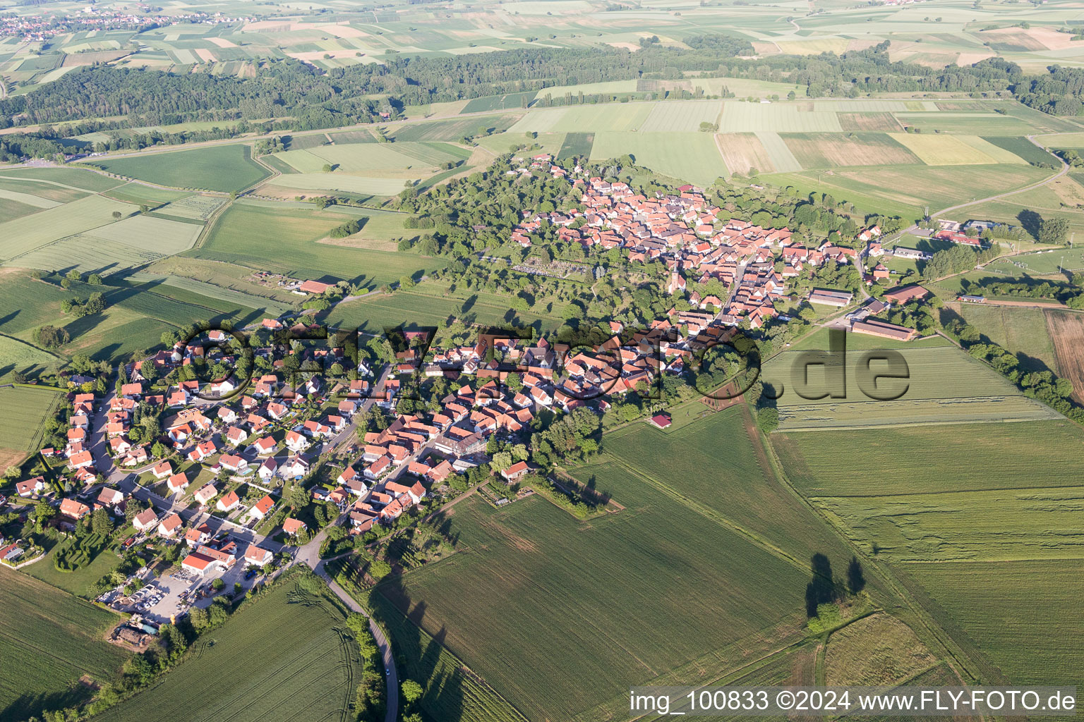 Hunspach dans le département Bas Rhin, France hors des airs