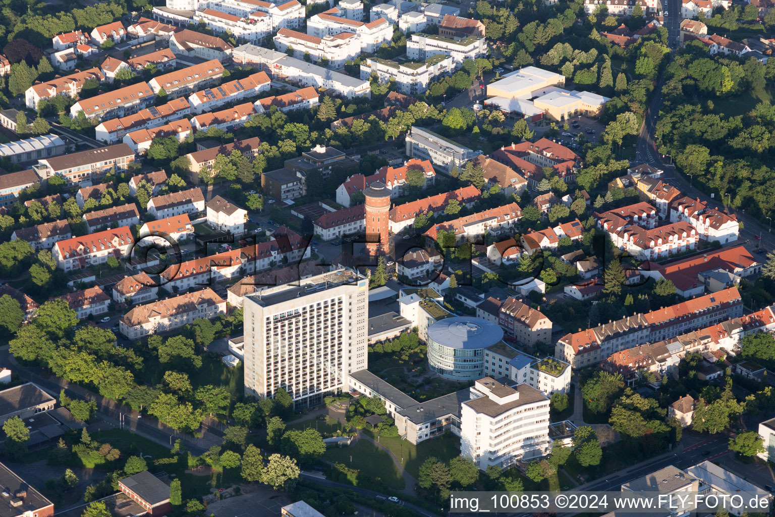 Speyer dans le département Rhénanie-Palatinat, Allemagne depuis l'avion