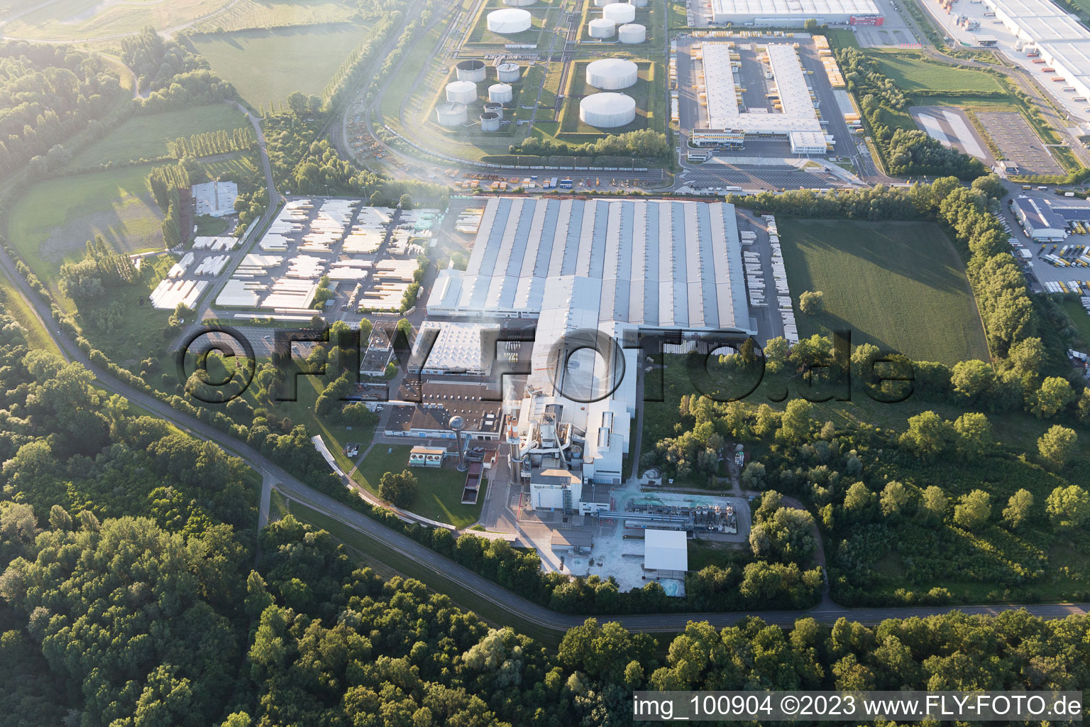 Zone industrielle sud à Speyer dans le département Rhénanie-Palatinat, Allemagne vue d'en haut