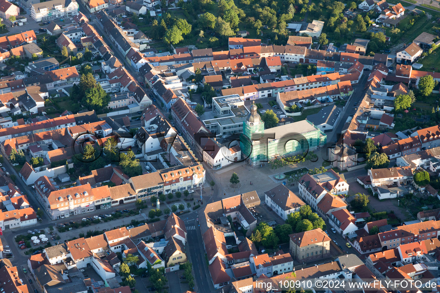 Philippsburg dans le département Bade-Wurtemberg, Allemagne vue du ciel