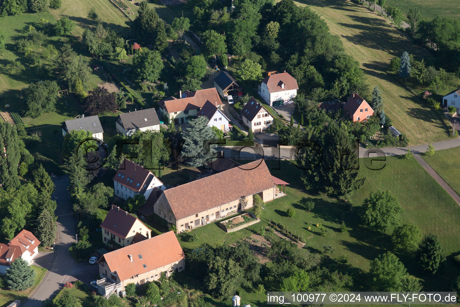 Steinseltz dans le département Bas Rhin, France hors des airs