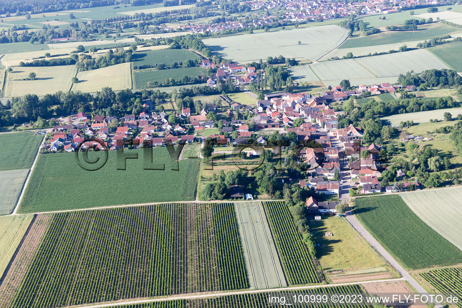 Photographie aérienne de Niederotterbach dans le département Rhénanie-Palatinat, Allemagne