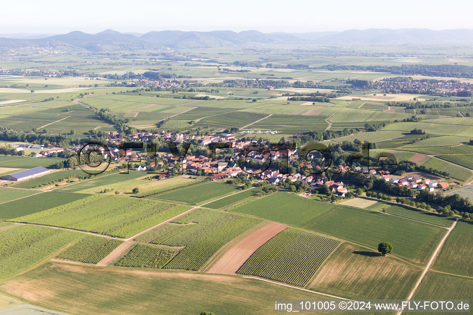 Vollmersweiler dans le département Rhénanie-Palatinat, Allemagne depuis l'avion