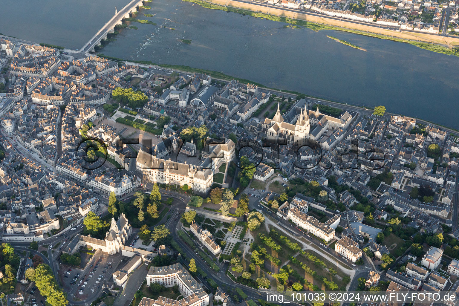 Blois dans le département Loir et Cher, France hors des airs